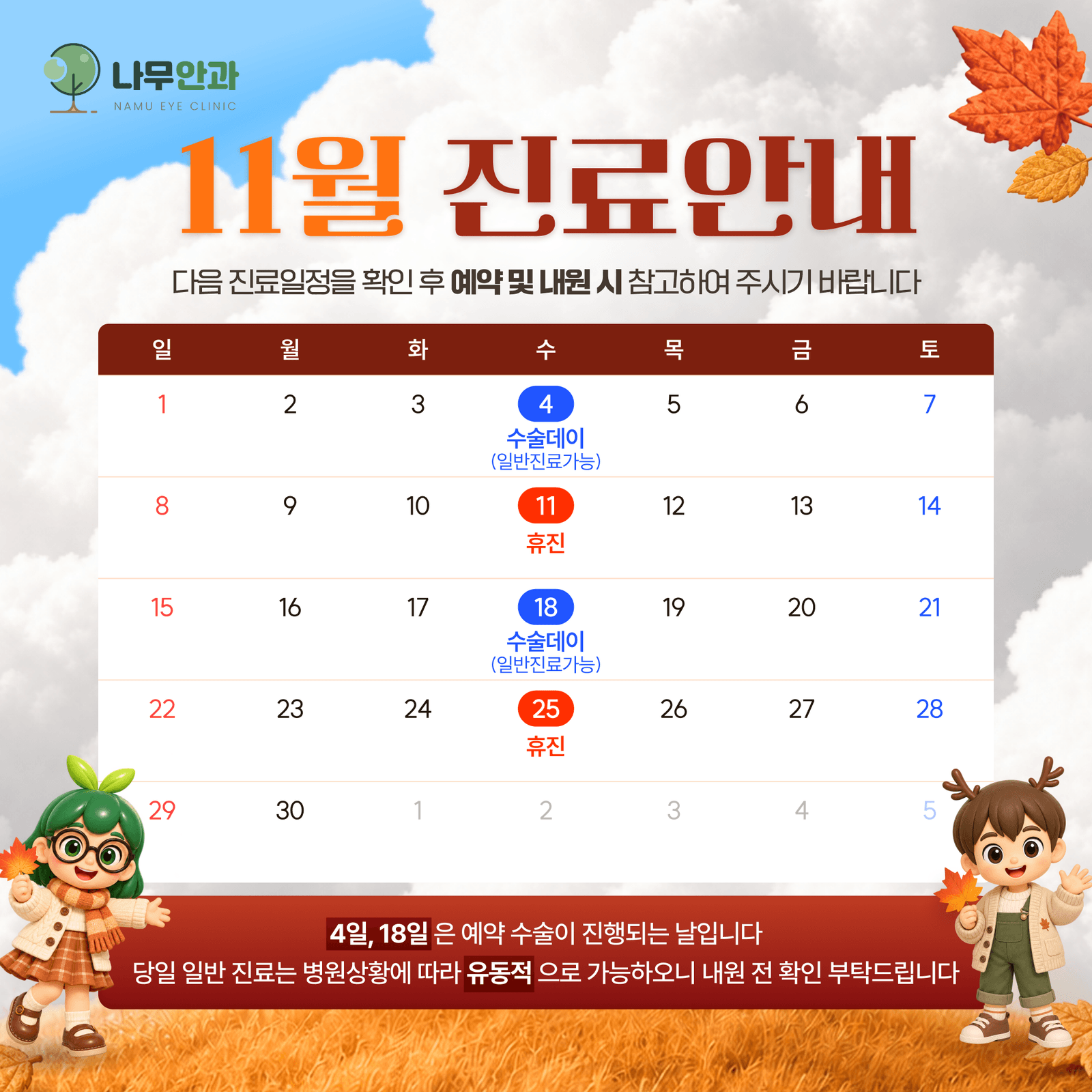 11월 진료안내